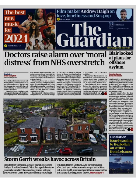 the guardian 29 december 2023