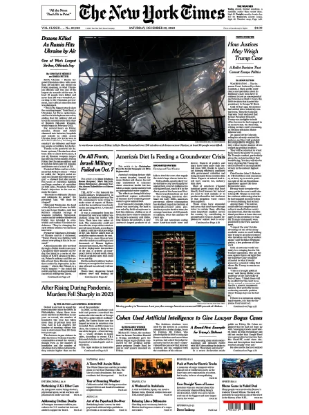 the new york times 30 december 2023