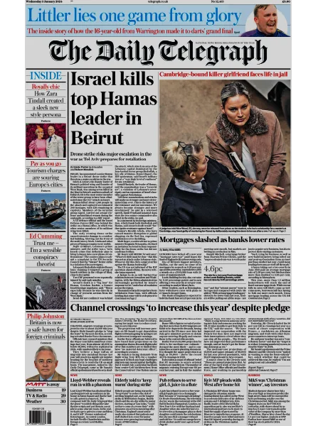 the daily telegraph 3 january 2024